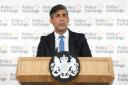 Rishi Sunak delivering his keynote speech in London on Monday during which he listed supporters of Scottish independence as 