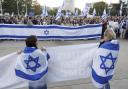 A show of support for Israel in front of the European headquarters of the UN in Geneva; public opinion may now turn.