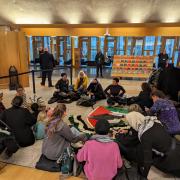 Pro-Palestine protesters stage Holyrood sit in ahead of FMQs
