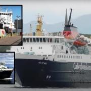 Stricken vessels: MV Isle of Mull with (inset) MV Coruisk and MV Caledonian Isles
