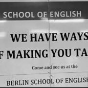 Derek Service sends us another advert for a language school. We’re not quite sure whether this is a promise or a threat.