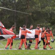 Rescue workers take Slovak Prime Minister Robert Fico, who was shot and injured, to a hospital in the town of Banska Bystrica, central Slovakia