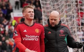 Scott McTominay looks frustrated as he's substituted off