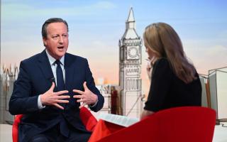 Foreign Secretary Lord David Cameron appearing on the BBC 1 current affairs programme, Sunday With Laura Kuenssberg.