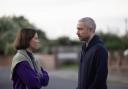 Officer Chris Carson and his ex, Kate (Martin Freeman, MyAnna Buring) in BBC1 crime drama The Responder