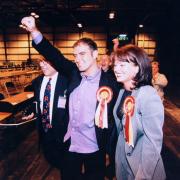 Tommy Sheridan with his then girlfriend Gail Heaney at the Scottish Parliament election on May 6,  1999