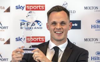 Hearts captain Lawrence Shankland was named the PFA Scotland Premiership Player of the Year on Sunday night.