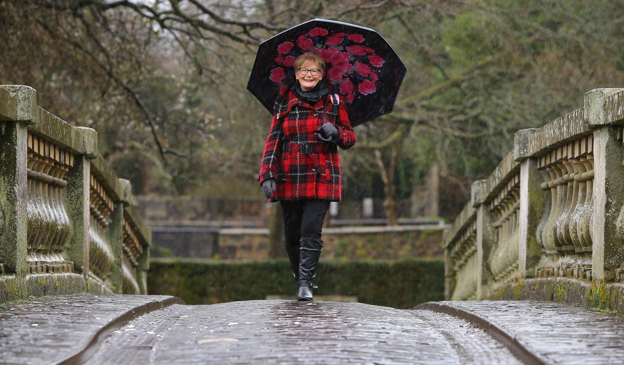Mary Graham pictured in Pollok Country Park, Glasgow. Mary is doing 280,000 steps in February to raise money for The Heralds memorial garden campaign. Photograph by Colin Mearns.