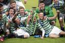 Celtic captain John Herron (centre) leads the celebrations with his team mates after victory in the SFA Youth Cup Final