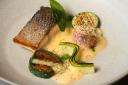 Seabass bbq courgette and lobster tail Heron in Leith credit Joshua Greenwood