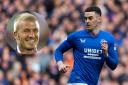 Rangers midfielder Tom Lawrence, main picture, and Manchester United and England great David Beckham