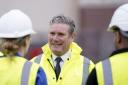 Labour Party leader Sir Keir Starmer talking to workers during a visit to BAE Systems in Barrow-in-Furness, Cumbria.