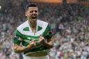 Tom Rogic celebrates after his iconic goal for Celtic against Aberdeen in the Scottish Cup Final.