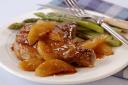 Sticky pear and ginger pork chops
