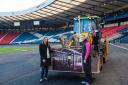 Eilidh Child (right) with Jessica Ennis at Hampden