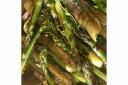 A Snail's Pace: barbecued razor clams with asparagus