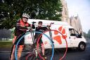 Adventurer Mark Beaumont and Etape Royale event director David Fox-Pitt cycled the 100-mile route on Penny Farthings
