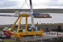 The Nova M100 tidal turbine being prepared for installation in the sea