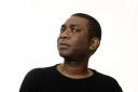 Â©Youri Lenquette. France. Paris. 12/2009. Youssou N'Dour. session pochette en studio. Star de la musique africaine .Chanteur griot inventeur du m'balax..