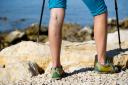 A Generic Photo of a woman with varicose veins on a leg walking using trekking poles. See PA Feature HEALTH Varicose Veins. Picture credit should read: PA Photo/thinkstockphotos. WARNING: This picture must only be used to accompany PA Feature HEALTH Varic