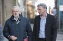 Labour Party leader Jeremy Corbyn (left) meeting newly elected Scottish Labour leader Richard Leonard ahead of the party's National Executive Committee (NEC) meeting in Glasgow. Picture: PA