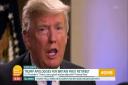 Piers Morgan interviews Donald Trump. President Trump said sorry for retweeting the UK's anti-Muslim videos which sparked outrage in Britain on 'Good Morning Britain'. Broadcast on ITV1. Photo: Supplied by WENN..