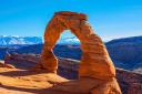 Delicate Arch is a 65-foot-tall free-standing natural arch located in Arches National Park near Moab, Utah. Picture: Shutterstock/Josemaria Toscano.