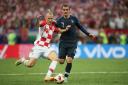 Domagoj Vida takes on Antoine Griezmann in the World Cup final Photograph: Getty