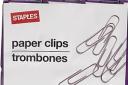 A reader snaps a box in the office supply store Staples and asks: "Come on Staples, make your mind up. What's in the box?" And we would just like to add that it's delightful the French call paper clips trombones because they look like, w