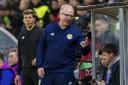 Scotland manager Alex McLeish (R) show's his frustration on the touchline.
