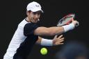 Britain's Andy Murray hits a backhand return in his first round match against Spain's Roberto Bautista Agut at the Australian Open tennis championships in Melbourne, Australia, Monday, Jan. 14, 2019. (AP Photo/Andy Brownbill).