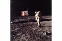 Buzz Aldrin beside the US flag on the moon. Picture: NASA