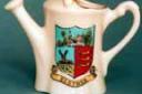 The miniature watering can with a crest for Elstree