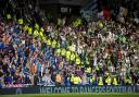 Celtic and Rangers fans are segregated during the Ladbrokes Premier match between Rangers and Celtic at Ibrox
