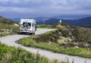 Motorhome at a passing place on winding single track road in the Scottish Highlands. Picture: Getty