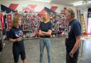 Trump: The Comeback? Presenter Katy Kay in the Trump Store with Karen Slaton and Steve Slaton - Arizona. BBC