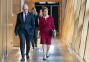John Swinney, pictured with Nicola Sturgeon, has announced his backing for Humza Yousaf in the SNP leadership election.