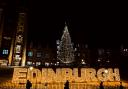 Christmas lights on The Mound, Edinburgh.