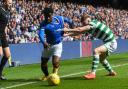 Thompson Ishaka of Rangers attempts to get past Daniel Kelly of Celtic in a Lowland League game at Ibrox in April
