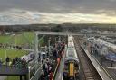 Crowds at the new East Linton station