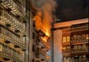 The fire engulfed one of the flats in the block Pic: Graham Simpson