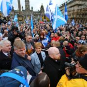 First Minister Nicola Sturgeon mingles with the crowd after her speech at an independence rally in George Square, Glasgow in November 2019.    Photo Colin Mearns/The Herald