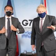 Emmanuel Macron and Boris Johnson at the G7 summit
