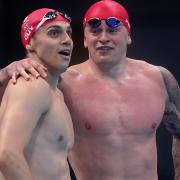 James Guy (left) and Adam Peaty at the Olympics