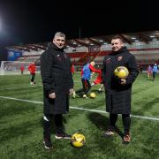 Drumchapel United chairman John Black (left) and manager Adam Hopes