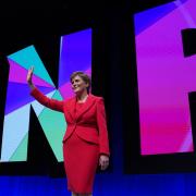 First Minister Nicola Sturgeon after delivering her keynote speech during the SNP conference at The Event Complex Aberdeen (TECA) in Aberdeen, Scotland. Monday October 10, 2022. Photo: Andrew Milligan/PA Wire.