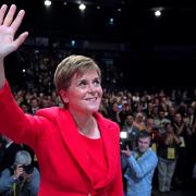 Nicola Sturgeon delivers her keynote speech during the SNP conference at The Event Complex Aberdeen (TECA) in Aberdeen, Scotland, Monday October 10, 2022. Photo Andrew Milligan/PA Wire