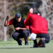 Tiger Woods in action at the PNC Championship