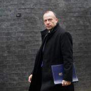 Northern Ireland Secretary Chris Heaton-Harris arriving at 10 Downing Street on Tuesday, March 28.