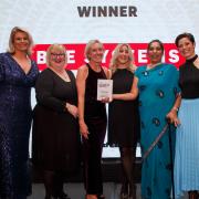 The BAE Systems team who picked up the Diversity Campaign of the Year award at last year’s Diversity Awards with Vicky Bawa, (second from right) and event host Eilidh Barbour, (right)